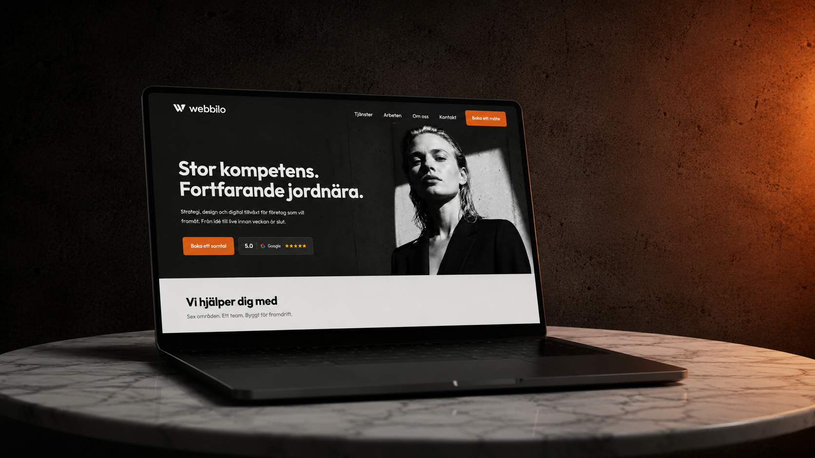 Webbilo — hemsida på laptop